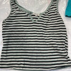 Heart Hips Black and White Striped Tank Top